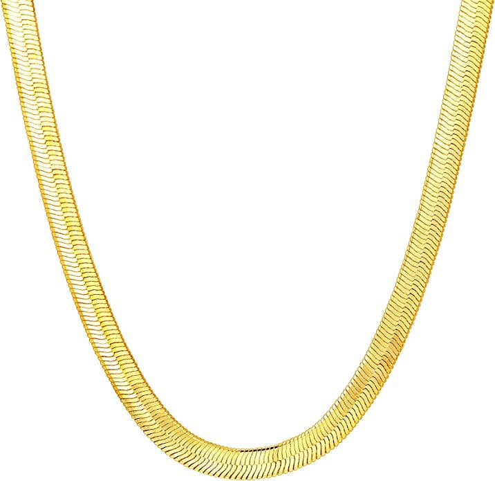 HERRINGBONE 14K Gold Chain Necklace