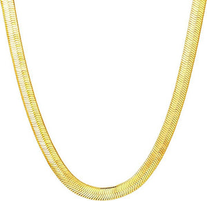 14k Gold Herringbone Chain Necklace