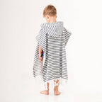 GREY STRIPE Kids Surf Poncho