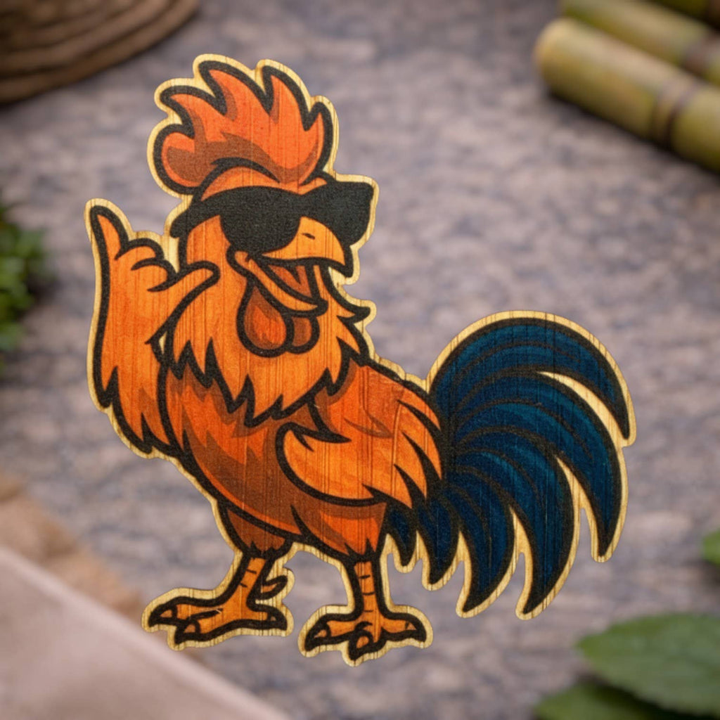 Bamboo Shaka Rooster Sticker