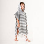 GREY STRIPE Kids Surf Poncho