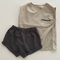 SUMMER Basic Tee w/ Pocket and Shorts Set