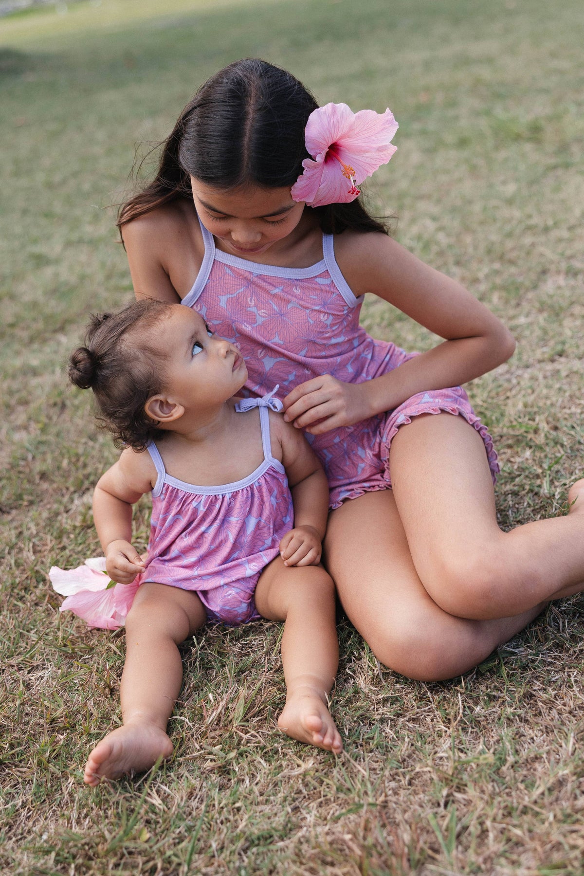 HIBISCUS Pink/Purple Island Haze Bubble Onesie | Fits Infants