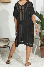 MIDNIGHT Black Knit Beach Cover Up