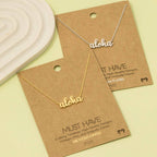 ALOHA Charm Pendant Plated Necklace