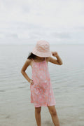 PUA Pink/White Hibiscus Print Beach Bucket Hat | Two Sizes