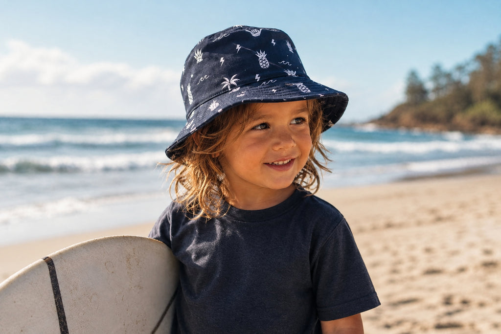 KEANU Black/White Summer Print Beach Bucket Hat | One Size
