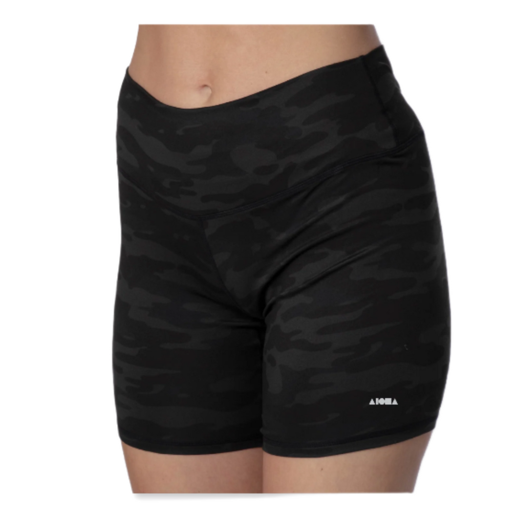MAYA Olive Camo Biker Shorts (L, XL)
