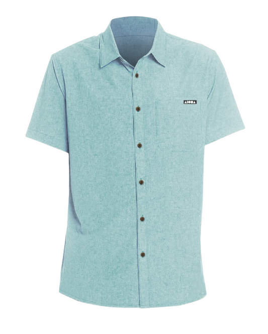 HORIZON Short Sleeve Aqua Aloha Shirt