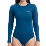 BROOKE Navy Blue Girls Rash Guard Bodysuit (10, 12)