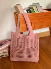 Crochet Knit Beach Bags - Pink