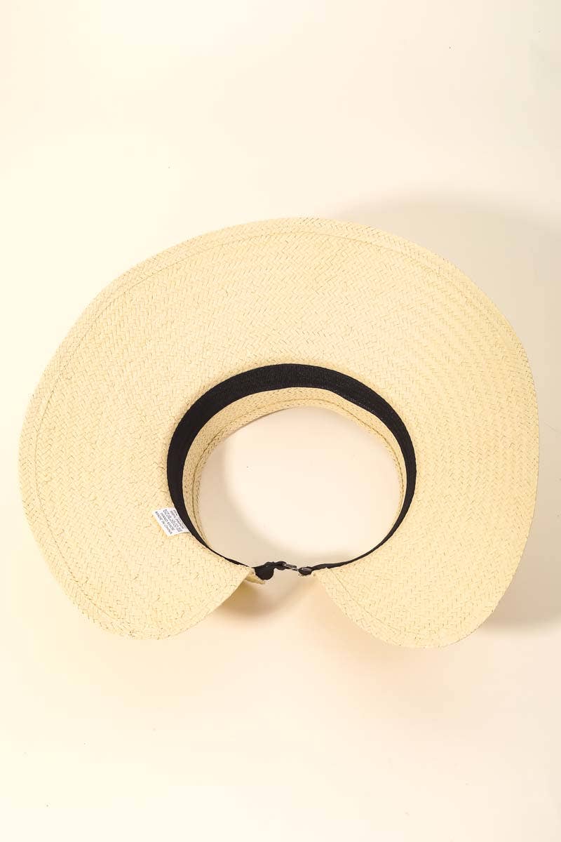 SANDY Woven Straw Visor Sun Hat
