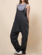 LANI Washed Black Sleeveless Jumpsuit