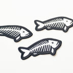 FISH SKELETON Decorative Iron On Embroidered Patch | Union Made