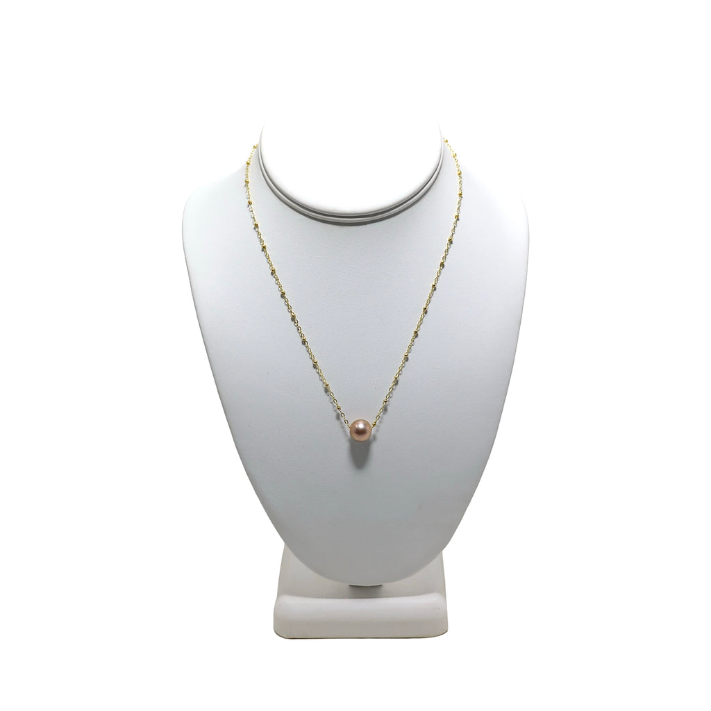 Single PINK EDISON Pearl 16" 14K Gold Fill Necklace