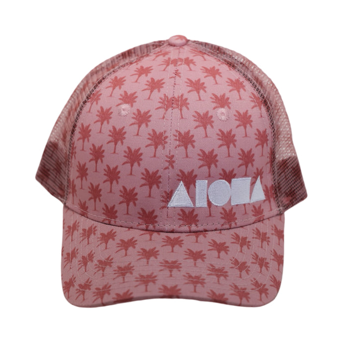 Pink Palms Adult Curved Bill Snapback