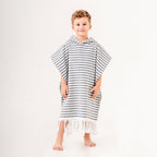 GREY STRIPE Kids Surf Poncho