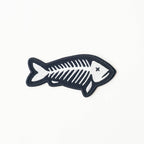 FISH SKELETON Decorative Iron On Embroidered Patch | Union Made