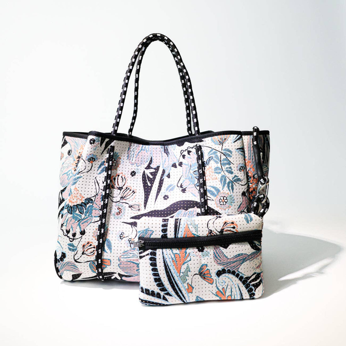 WHITE FLOWERS Print Everyday Tote Bag | Neoprene & Waterproof