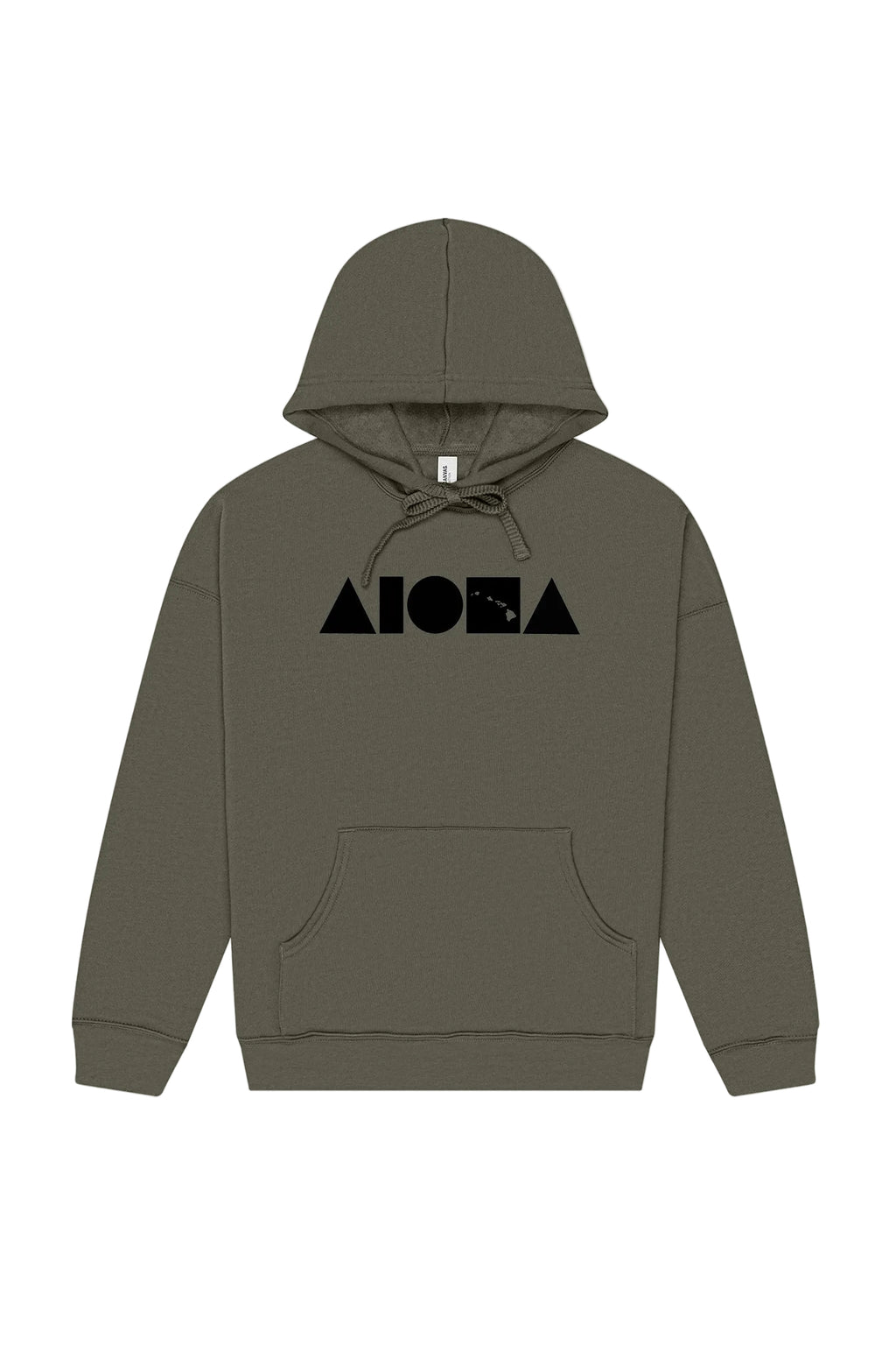 ISLAND SHAPES Army Green Unisex Pullover Fleece Hoodie