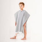 GREY STRIPE Kids Surf Poncho