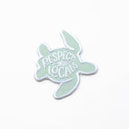 RESPECT THE LOCALS TURTLE Decorative Iron On Embroidered Patch | Union Made