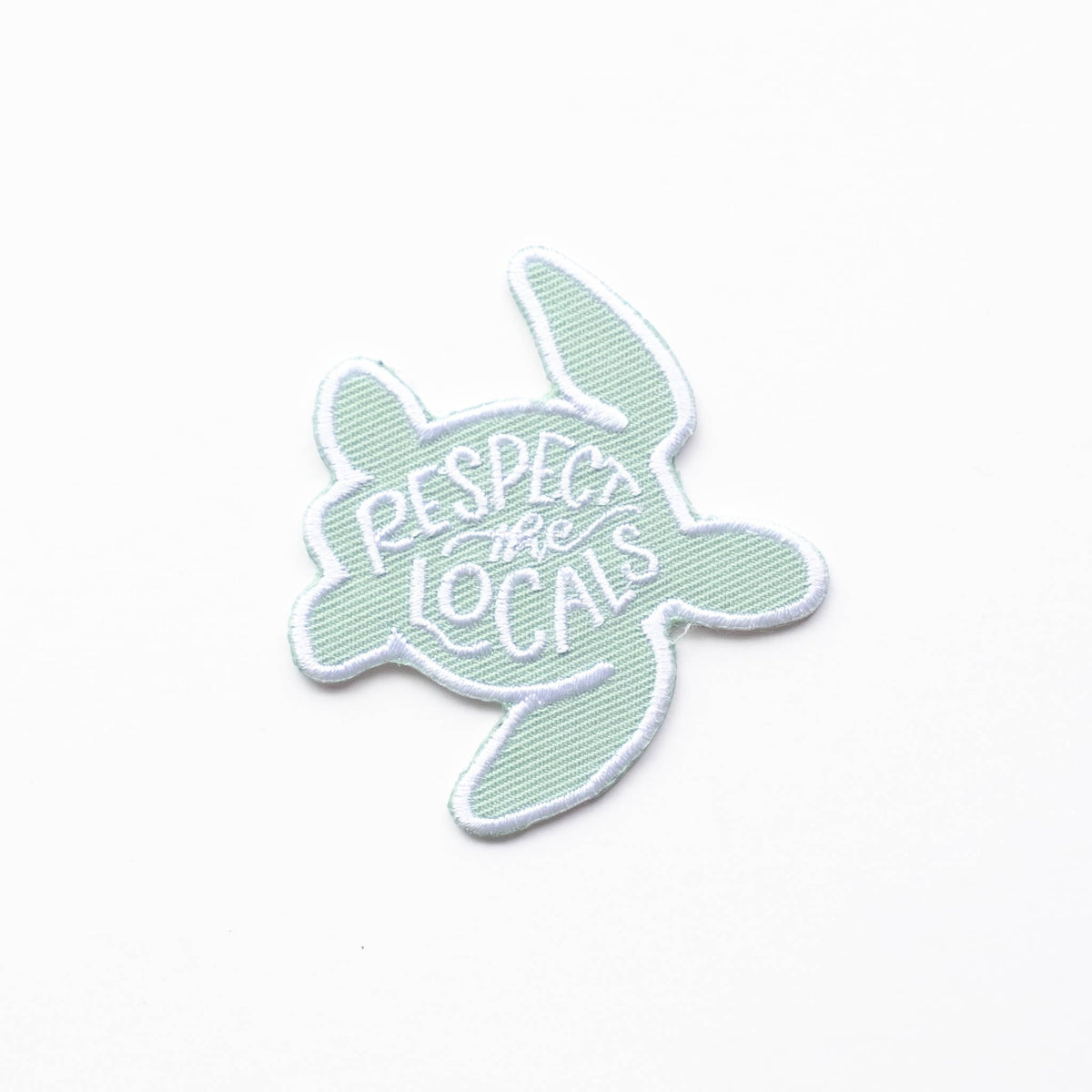 RESPECT THE LOCALS TURTLE Decorative Iron On Embroidered Patch | Union Made
