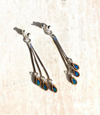 LĀʻAU HIHI Koa Wood/Opal Silver Earrings