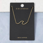 NALU Wave Pendant Gold Necklace
