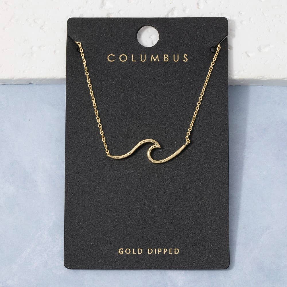 NALU Wave Pendant Gold Necklace