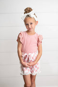 PINK LACE Checkered Summer Ruffle Short Set