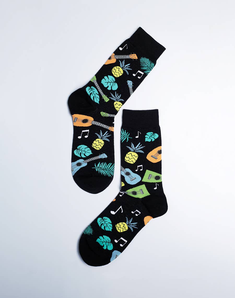 TROPICAL UKULELE Men's Crew Socks