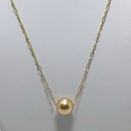 Single GOLDEN SOUTH SEA Pearl 17" 14K Gold Fill Necklace
