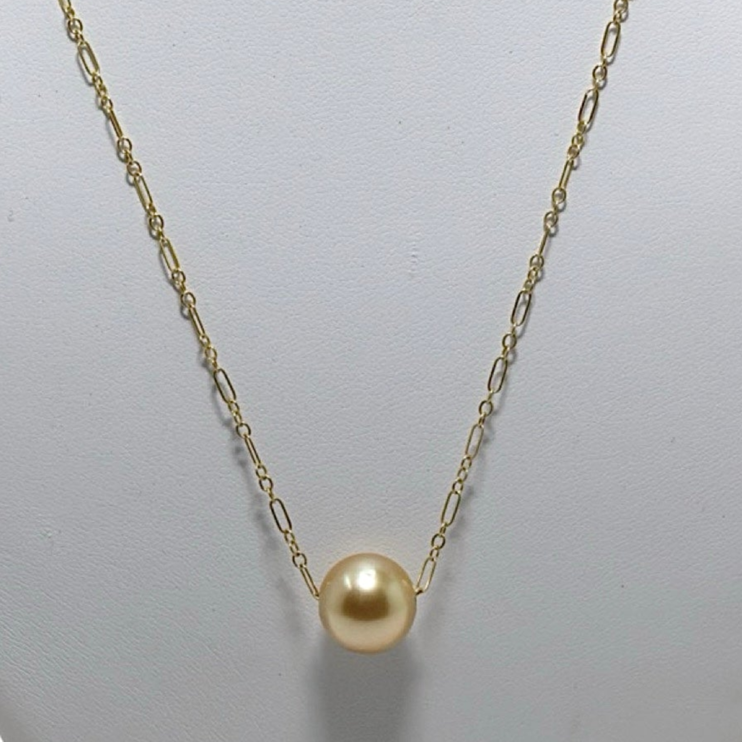 Single GOLDEN SOUTH SEA Pearl 17" 14K Gold Fill Necklace
