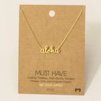 ALOHA Charm Pendant Plated Necklace