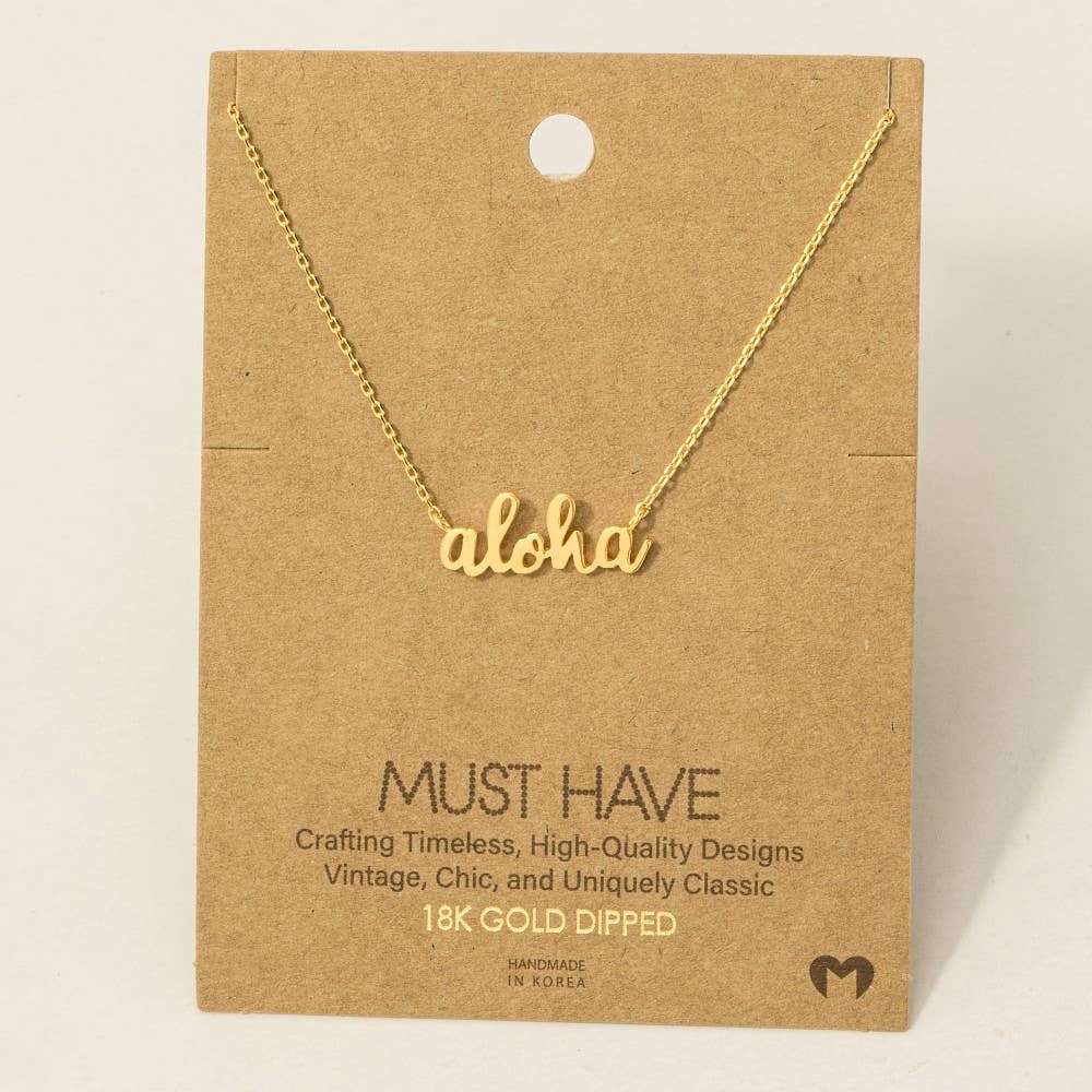 ALOHA Charm Pendant Plated Necklace