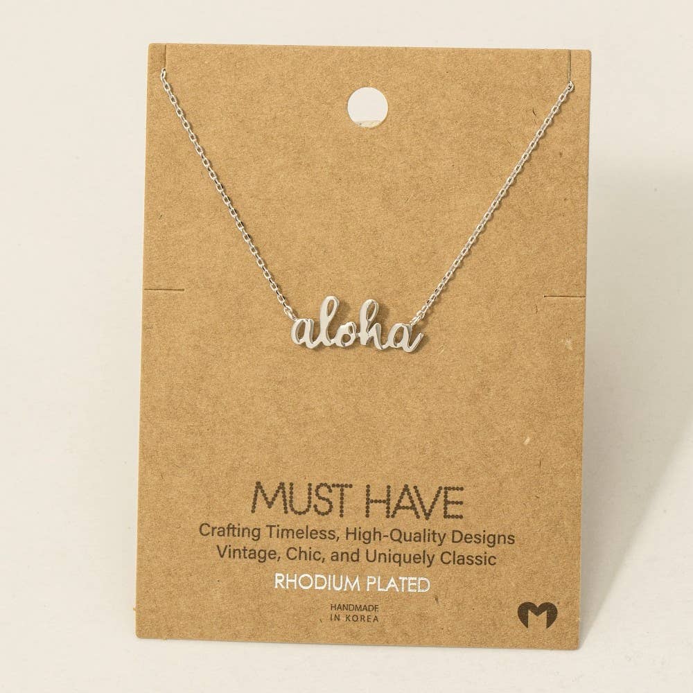 ALOHA Charm Pendant Plated Necklace
