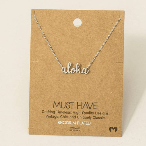 ALOHA Charm Pendant Plated Necklace
