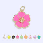 HIBISCUS 14k Gold Fill White Flower Charm Pendant