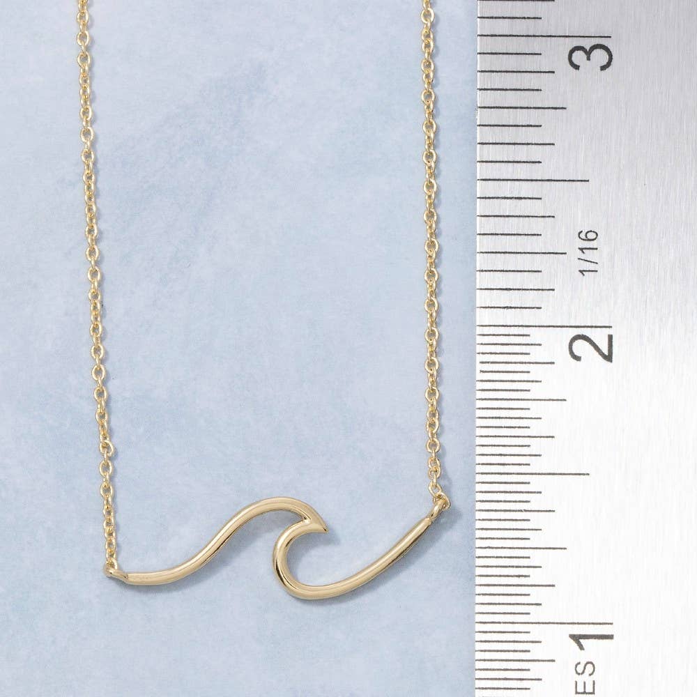 NALU Wave Pendant Gold Necklace