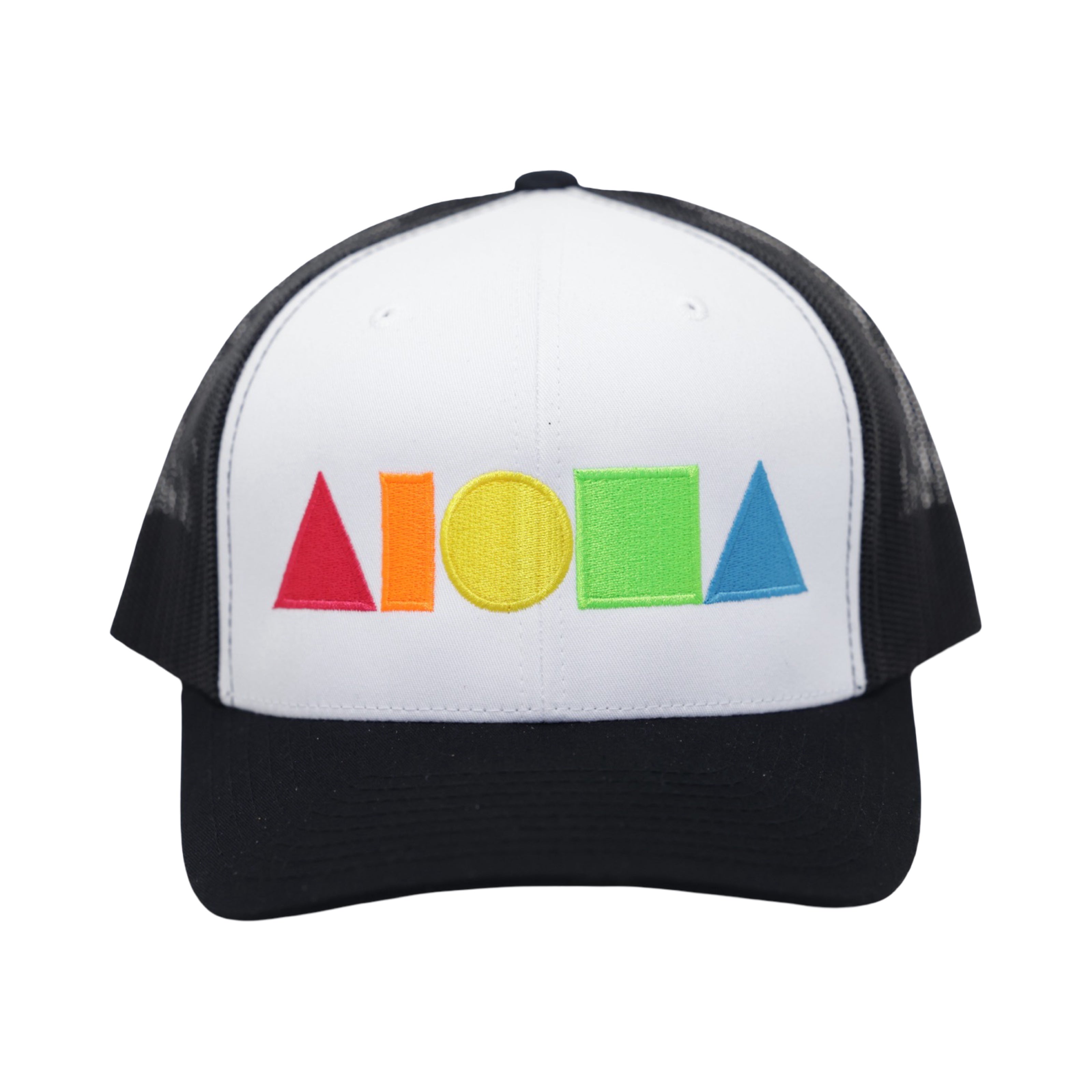 RAINBOW Black and White Adult Curved Bill Snapback