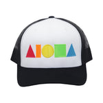 RAINBOW Black and White Adult Curved Bill Snapback