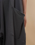 LANI Washed Black Sleeveless Jumpsuit