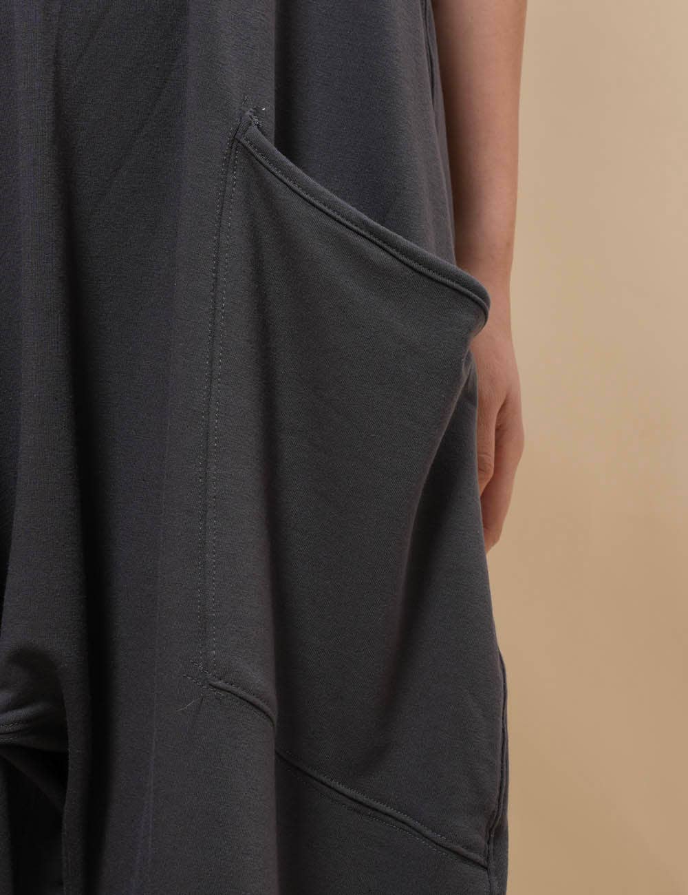 LANI Washed Black Sleeveless Jumpsuit