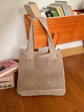Crochet Knit Beach Bag - Khaki