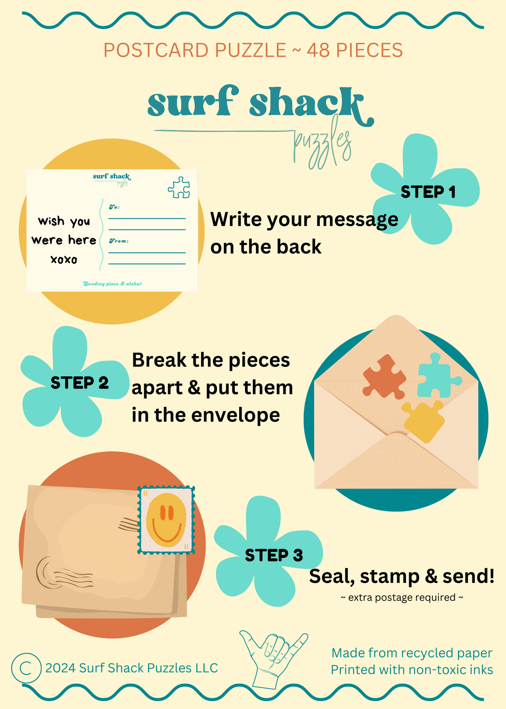 DECK THE PALMS Postcard Puzzle