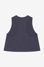 ISLAND SHAPES Heather Navy Racerback Cropped Tank
