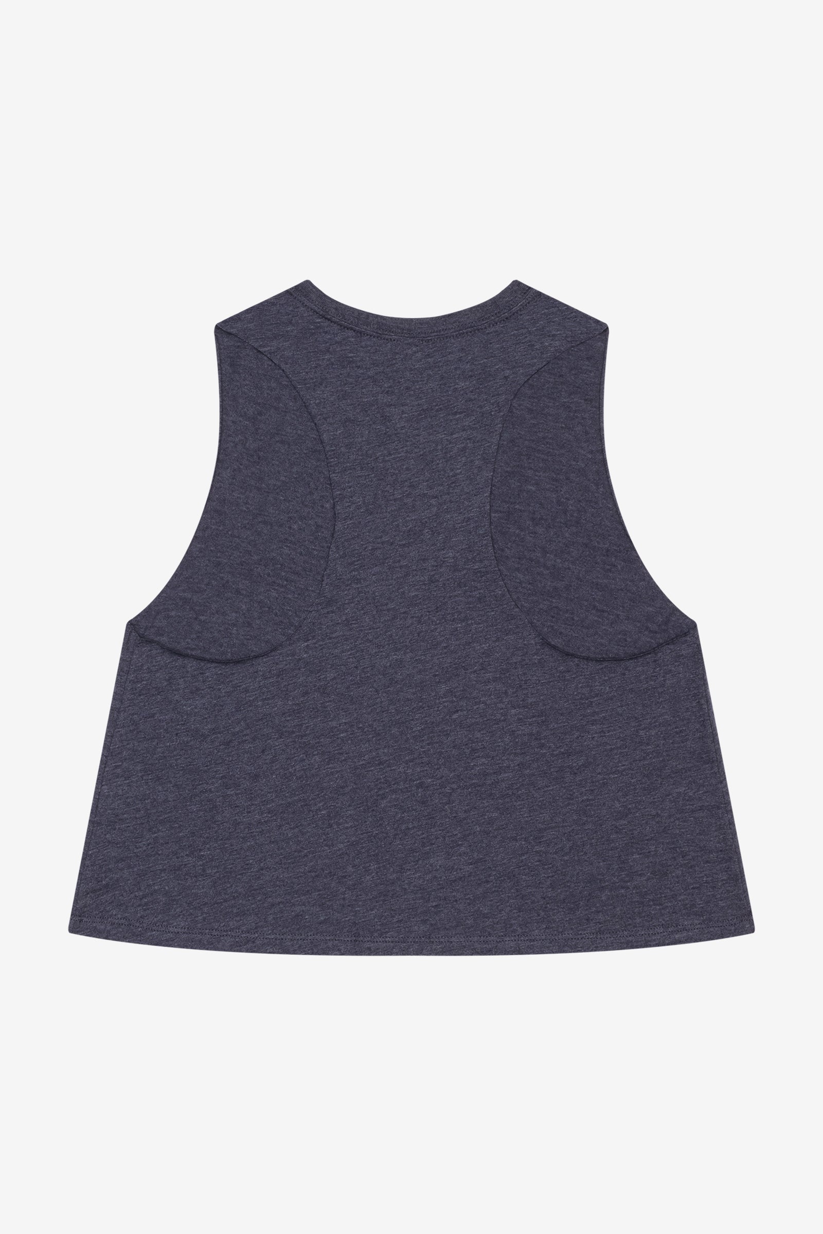 ISLAND SHAPES Heather Navy Racerback Cropped Tank