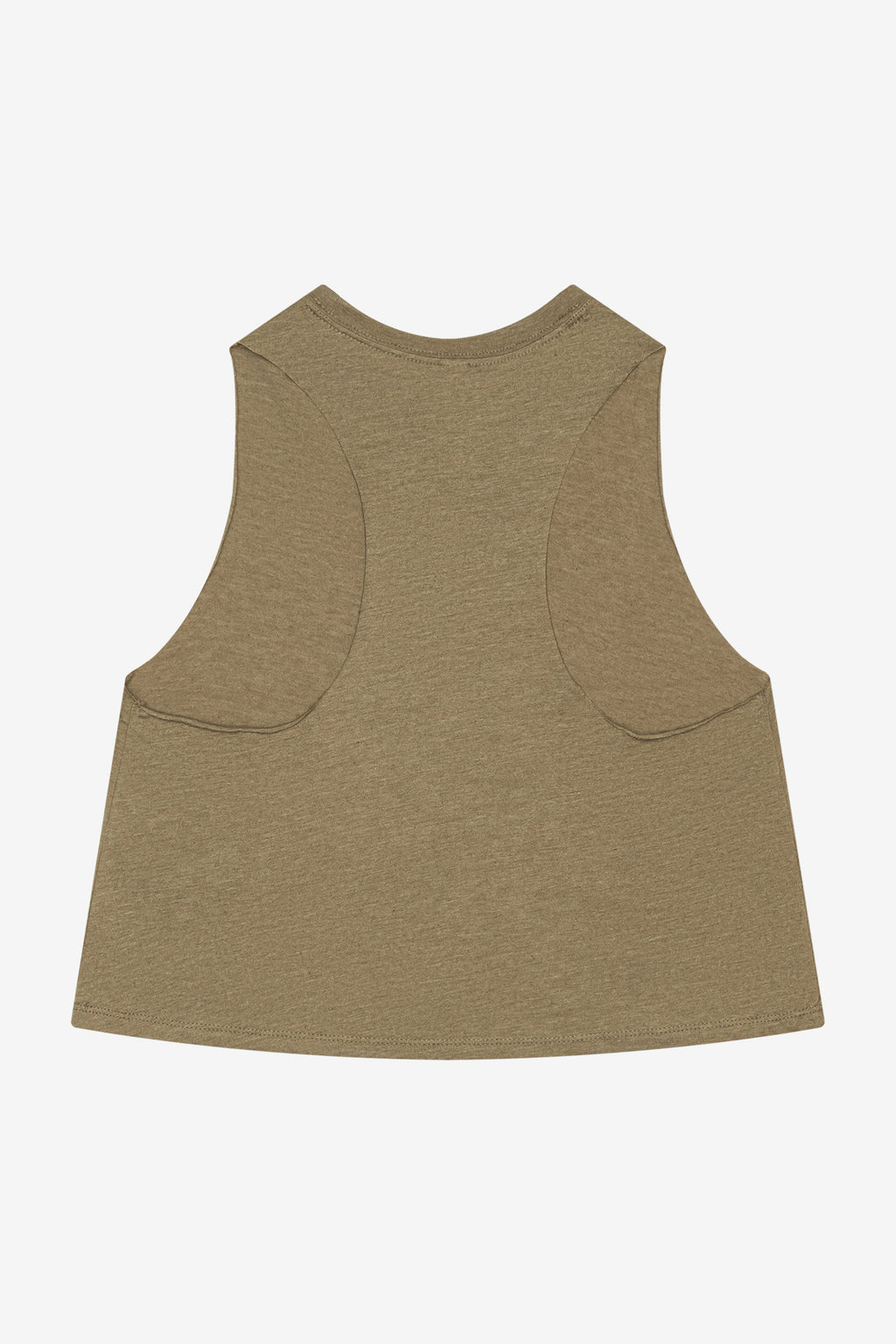 ISLAND SHAPES Heather Olive Racerback Cropped Tank