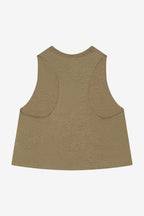 ISLAND SHAPES Heather Olive Racerback Cropped Tank